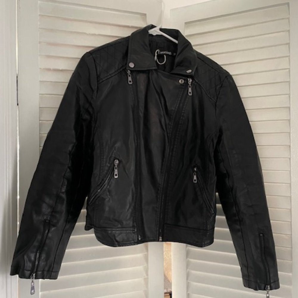 Tanming Women's Black Jacket - Faux Leather
